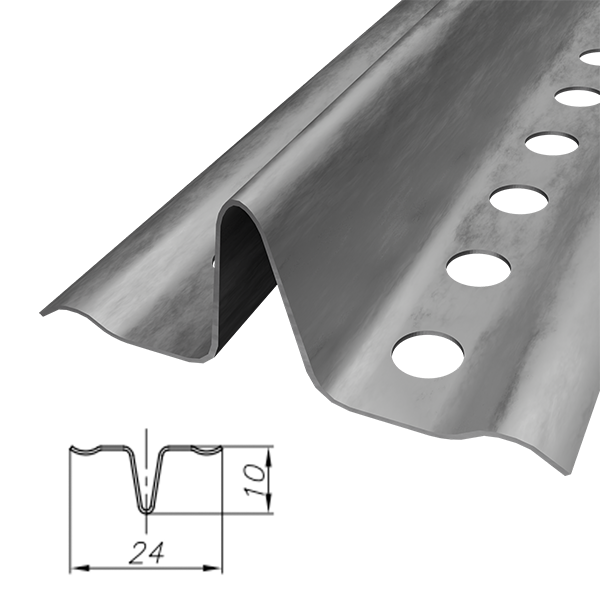 Профиль маячковый 10мм (3000х38х0,3; Отб. нет; Цинк)